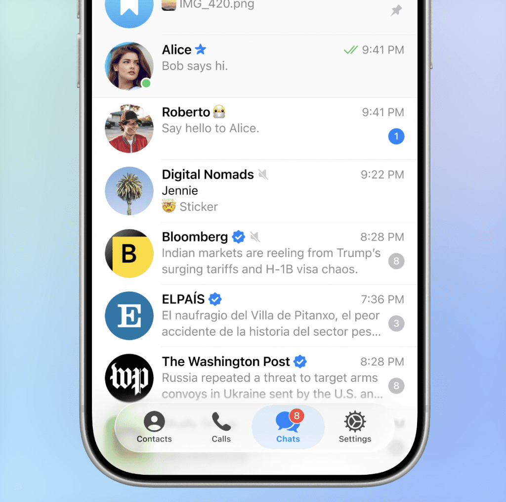 آپدیت جدید تلگرام